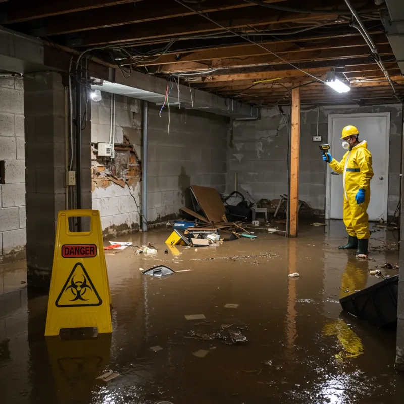 Flooded Basement Electrical Hazard in Peru, IN Property